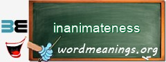 WordMeaning blackboard for inanimateness